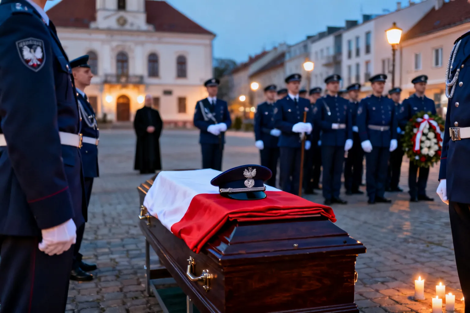 Zabójstwo policjanta Kraśnik Górny 2026 — zarzut dla 33-latka i pogrzeb z honorami