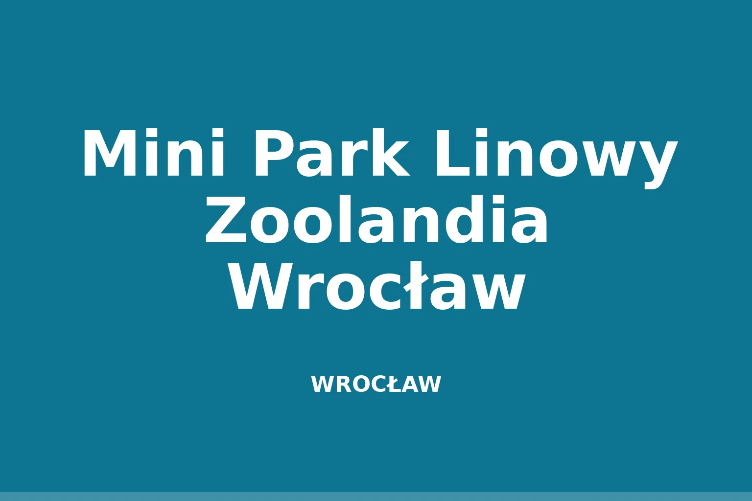 Mini Park Linowy Zoolandia Wrocław